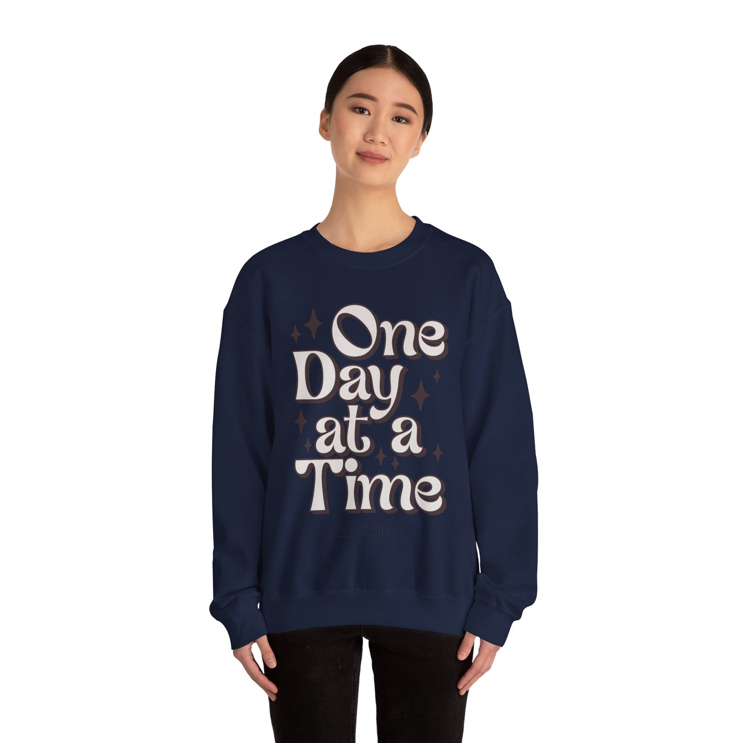 One Day At A Time Time - Unisex Heavy Fabric Sweater